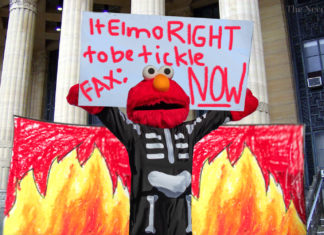 Defiant Elmo Storms Sesame Street City Hall Demanding Right to Be Tickled