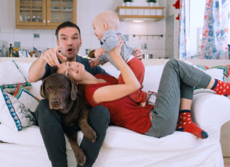 Local Couple Now Speaks Entirely in Gibberish Following Prolonged Quarantine with Baby, Pet Dog