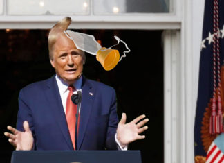 Trump Supporters Alarmed as Airplane Oxygen Mask Suddenly Deploys from Hairpiece