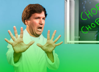 Shrieking Tucker Carlson Flees Bathroom After Saying ‘Antifa’ 3 Times in Mirror