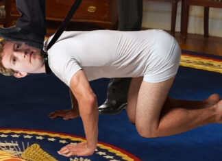 Leashed Mark Zuckerberg Introduced as Trump’s First Presidential Pet