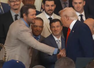 Dodger Shakes Hands with Kershaw